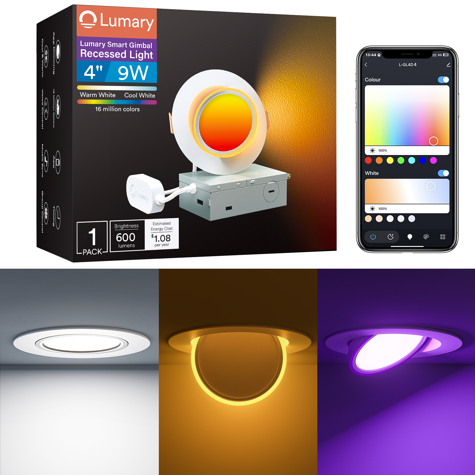 Lumary  Smart RGB Gimbal Light Ultra 4 Inch