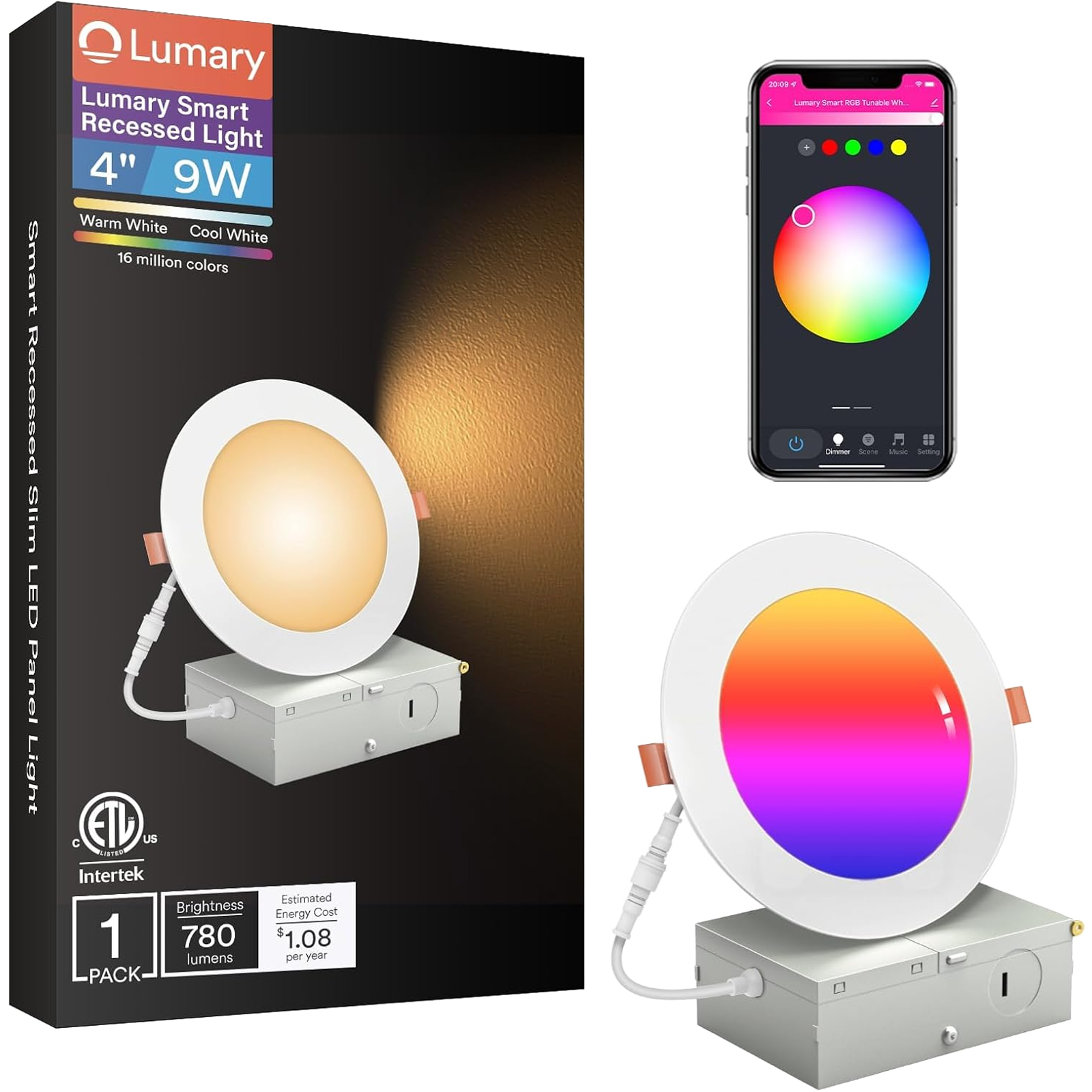 Lumary Smart Wi-Fi Canless Recessed Lights (COLOR/SIZE/PCS)