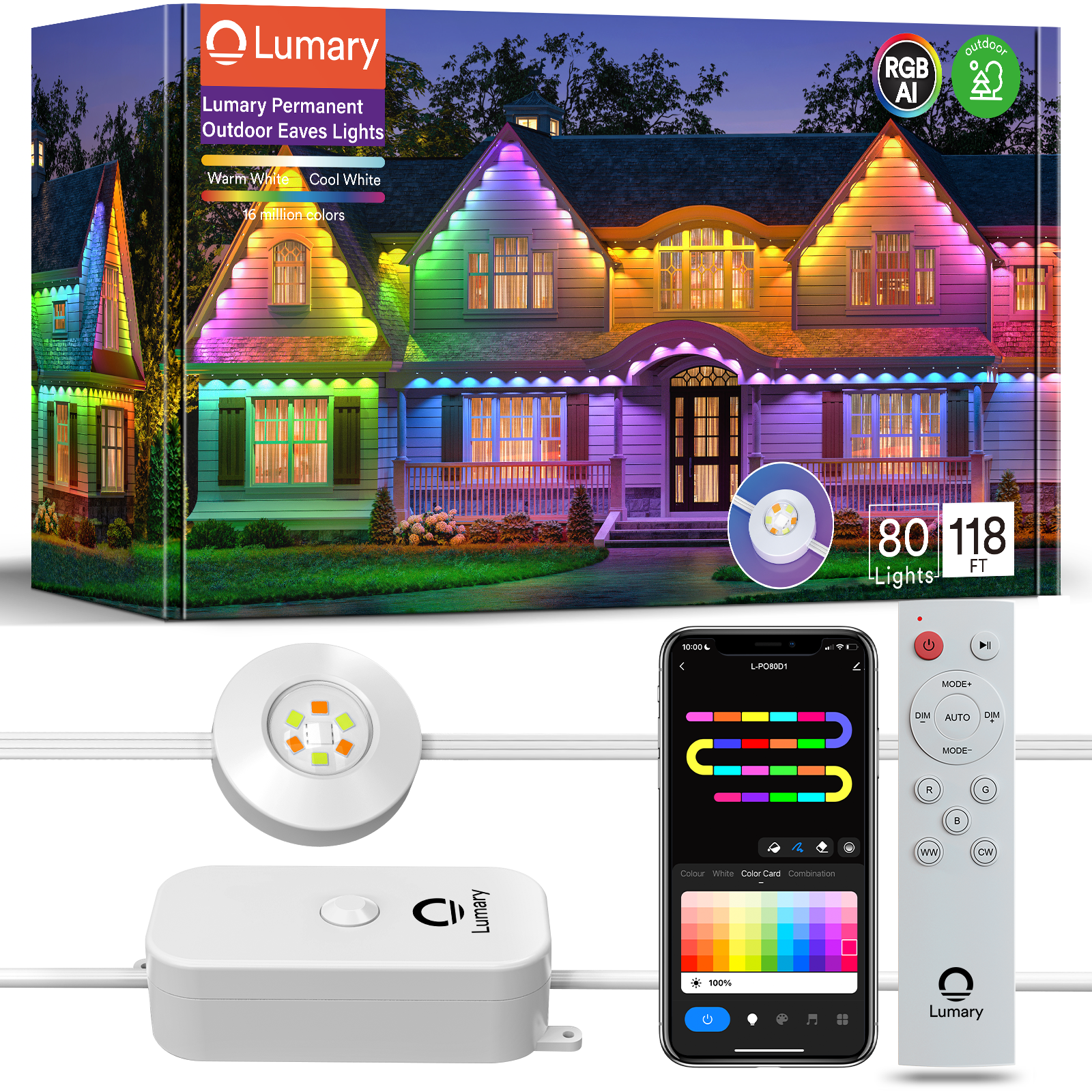 Lumary RGBAI Permanent Outdoor Lights Pro