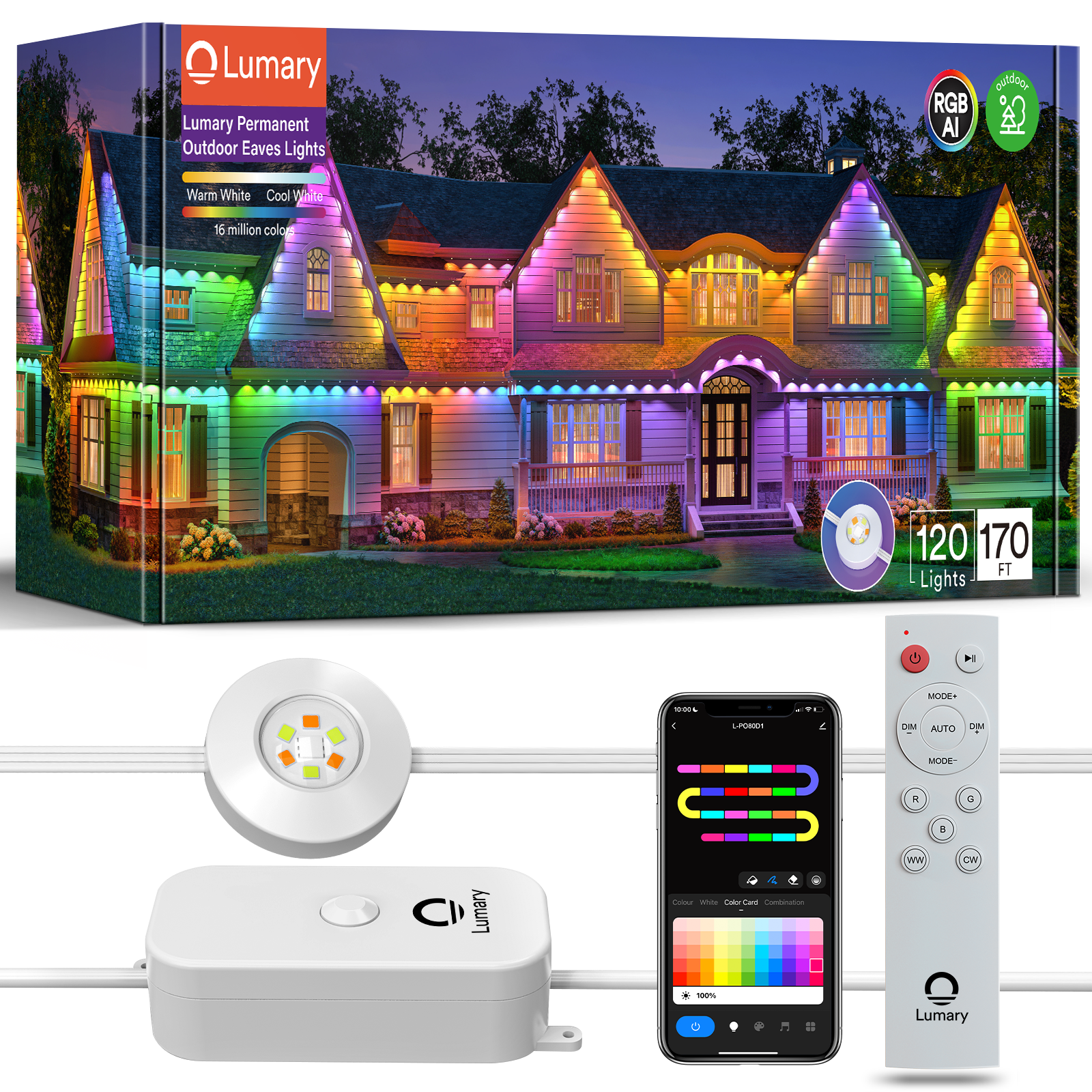 Lumary RGBAI Permanent Outdoor Lights Pro
