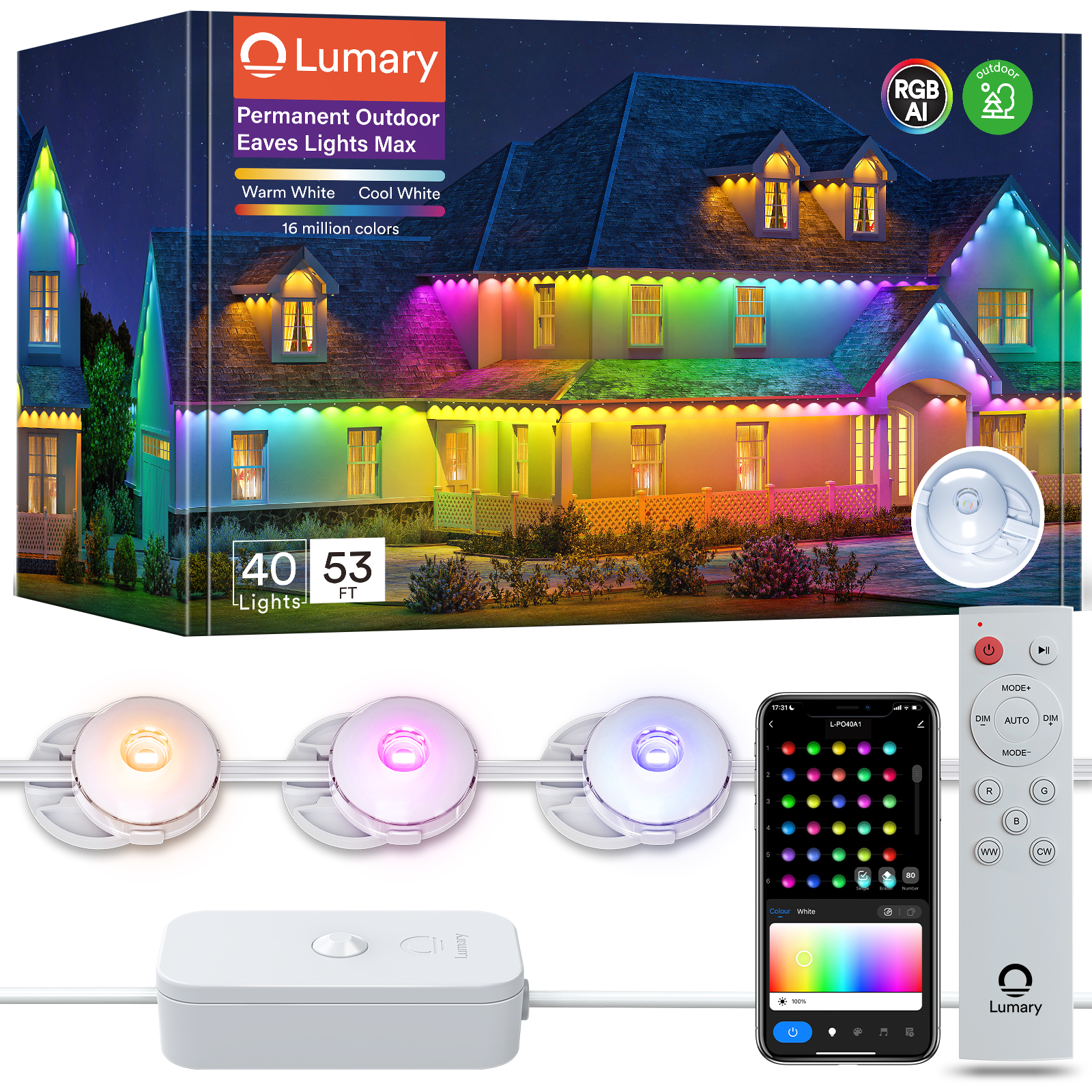 Lumary RGBAI Permanent Outdoor Lights