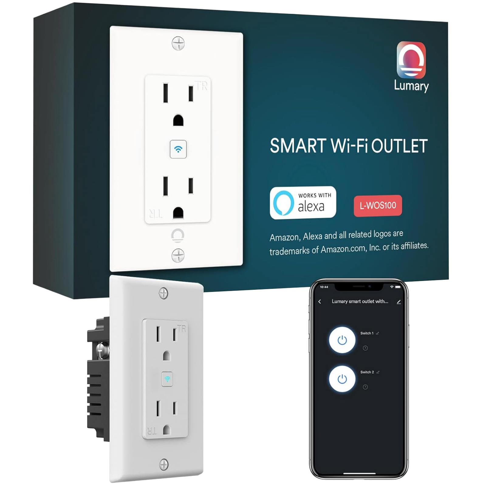 Lumary Smart Wi-Fi Wall Plug Wi-Fi Smart Home Outlet Socket