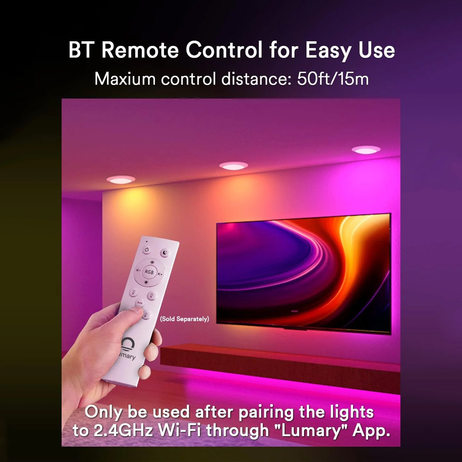 Refurbished Lumary Wi-Fi Smart LED Disk Ceiling Light 15W 5/6 inch 4 PCS (Model A)