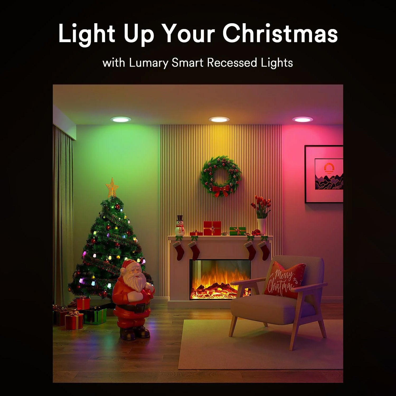 Lumary 4 inch Smart RGBAI Recessed Light with Gradient Auxiliary Night Light