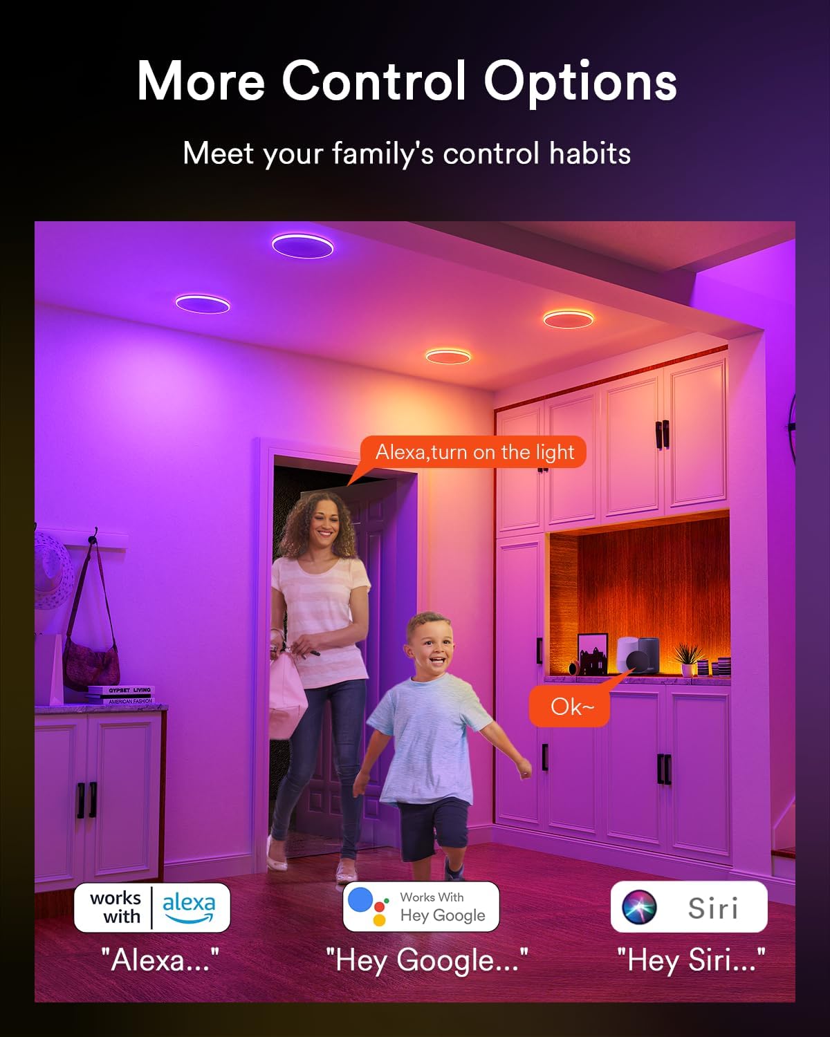 Lumary 4 inch Smart RGBAI Recessed Light with Gradient Auxiliary Night Light