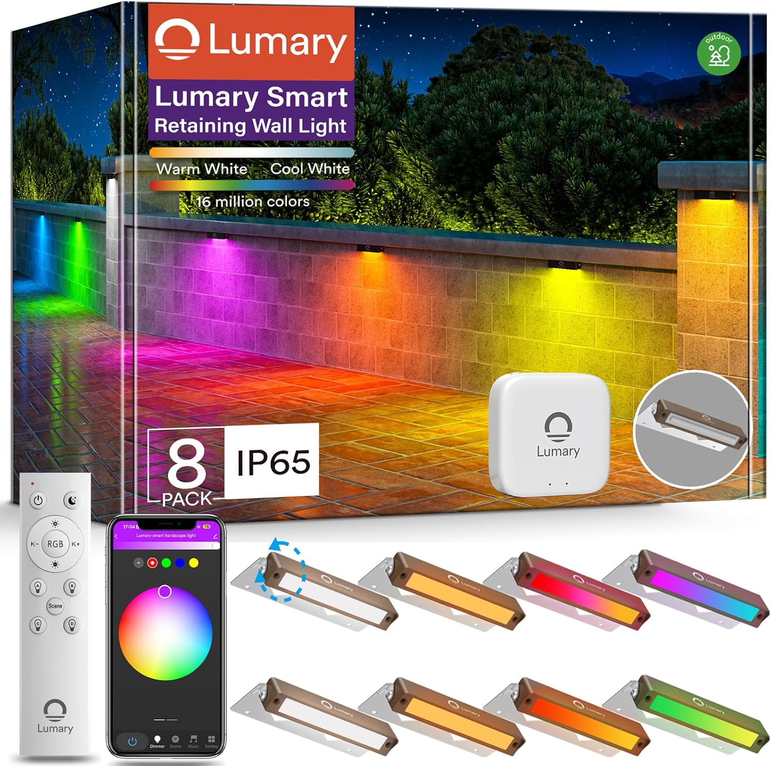 Lumary Smart Retaining Wall Light (8Pack)