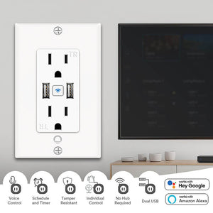 Lumary Smart Wall Plug Wi-Fi Smart Outlet Socket multifunctional USB socket