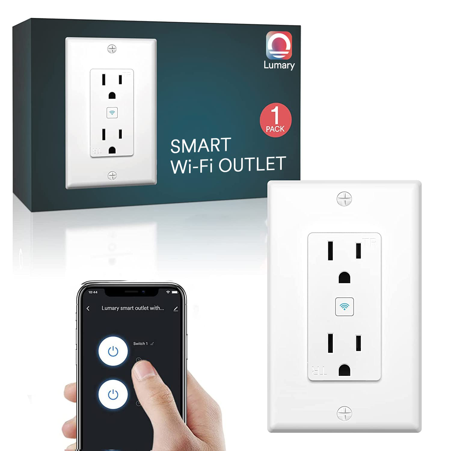 Lumary Smart Wi-Fi Outlet with smartphone app control