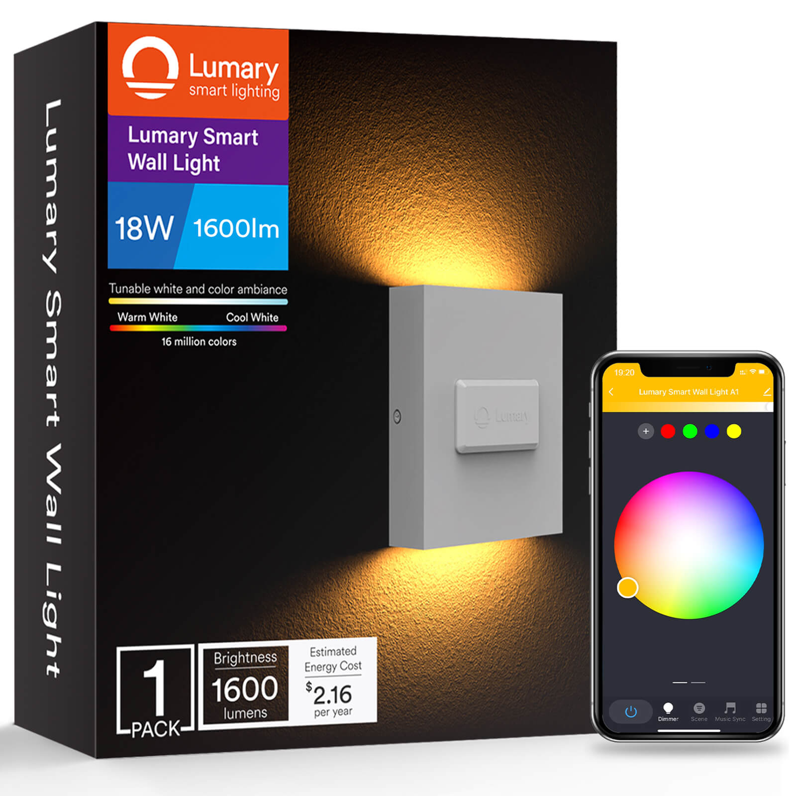 Lumary smart LED wall sconce lights