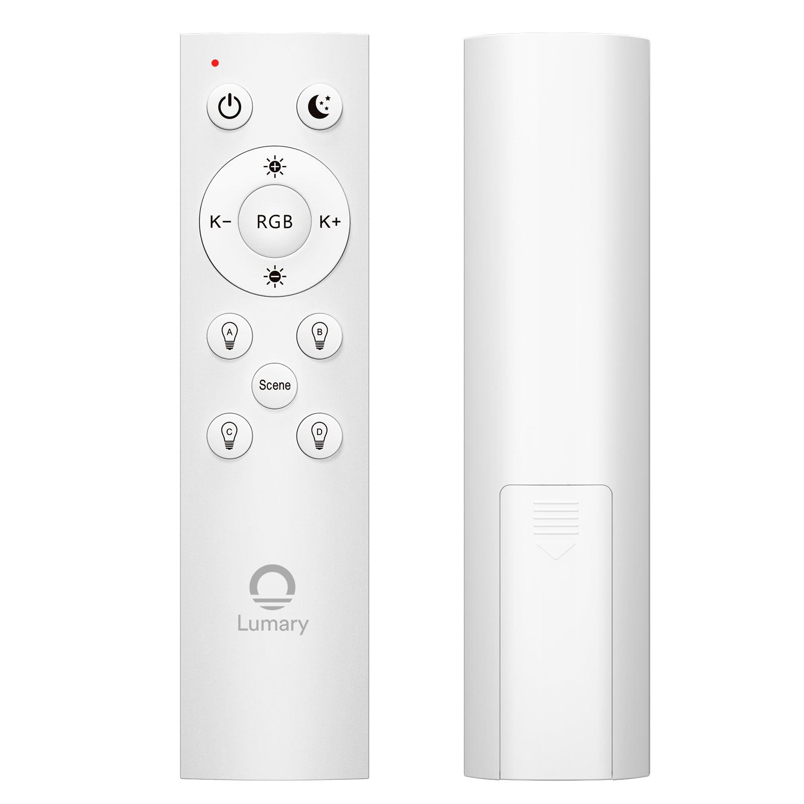 Lumary Bluetooth remote for smart lighting with RGB and scene control buttons