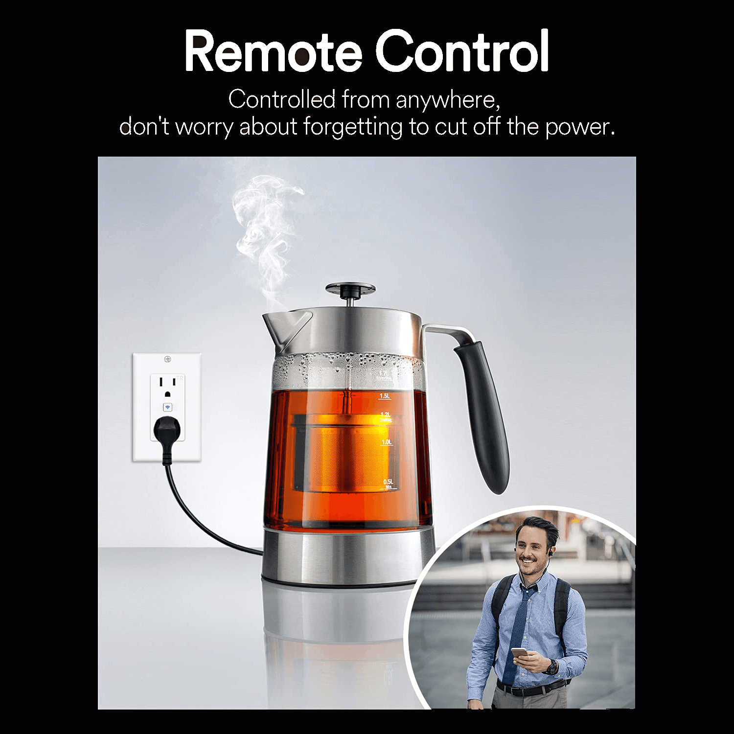 Lumary Smart Wi-Fi Outlet in Wall Plug remote control