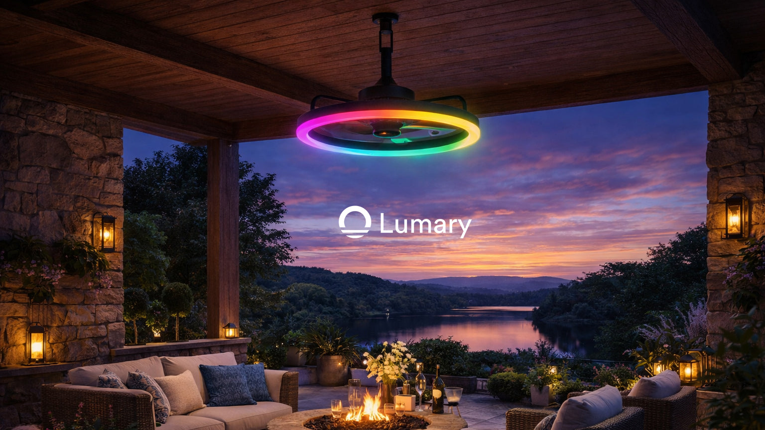 Lumary Smart Outdoor Ceiling Fan with Light