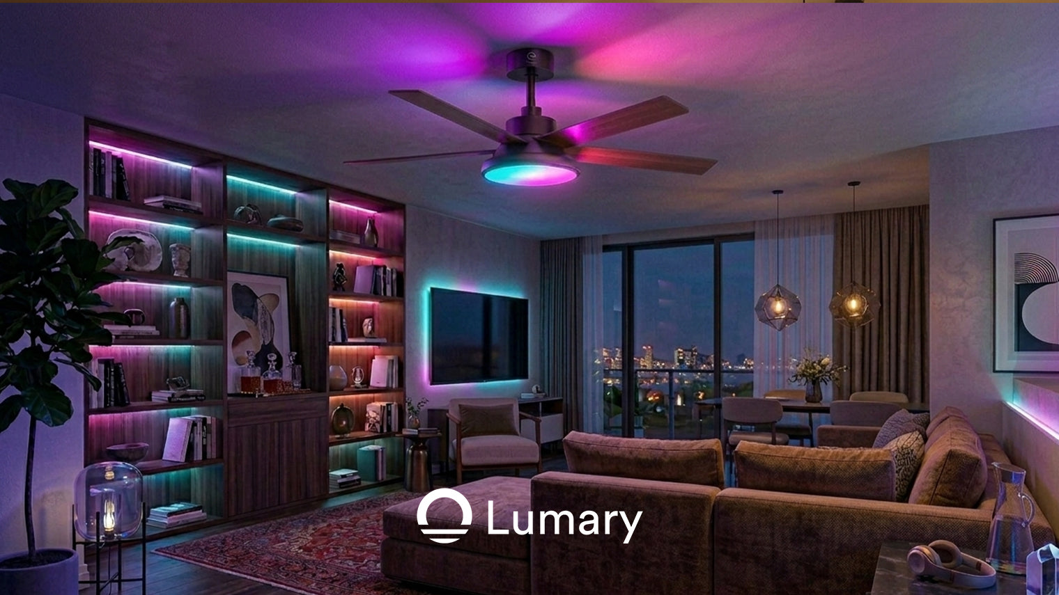 Lumary 52" Smart Ceiling Fans with RGBAI Lights