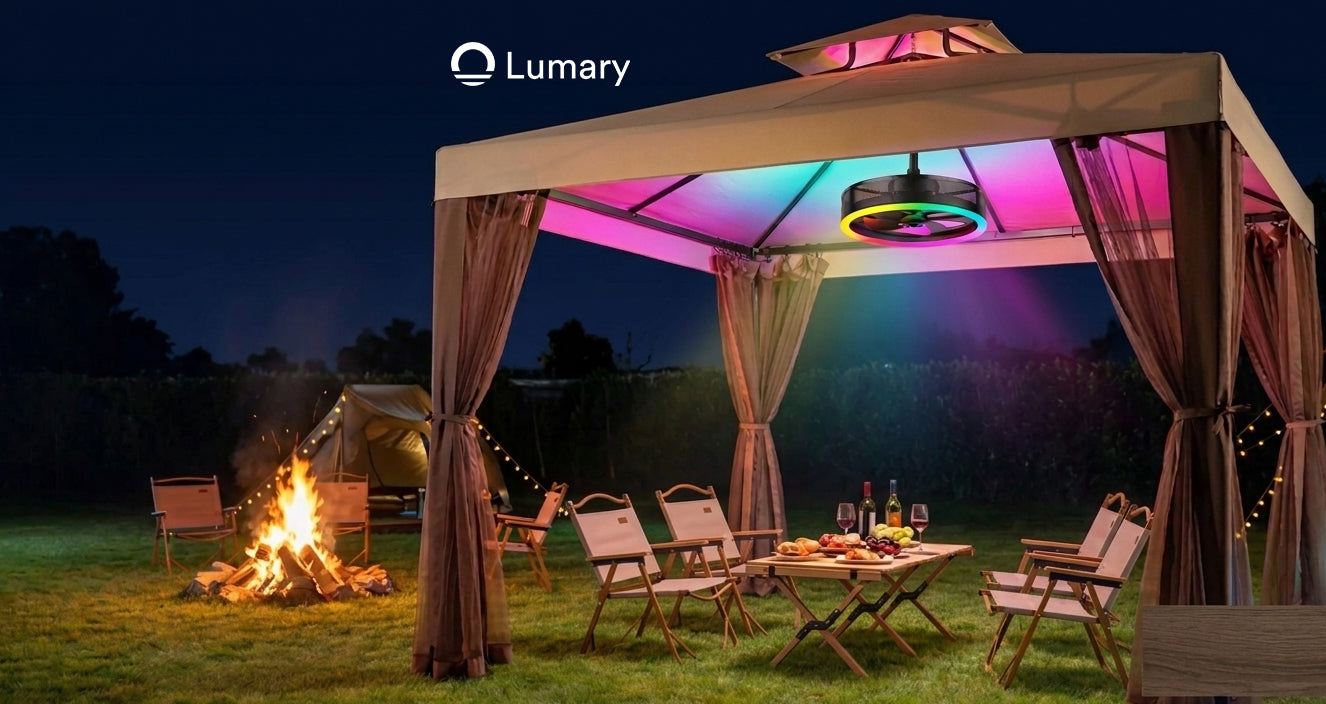 Lumary Smart Outdoor Caged Ceiling Fan with Light Pro