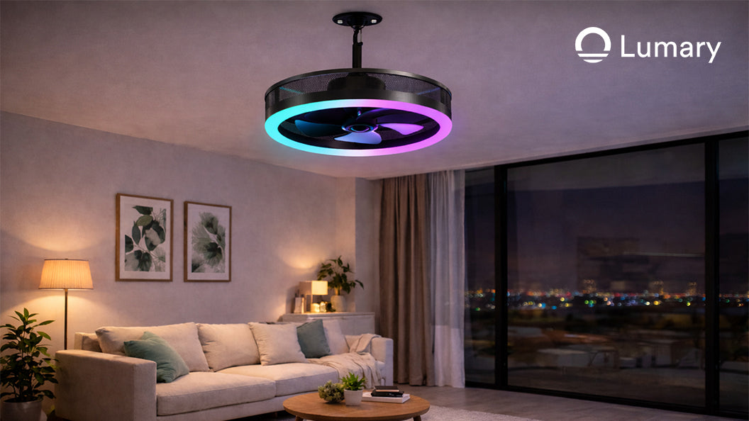 Lumary Smart Outdoor Caged Ceiling Fan with Light Pro