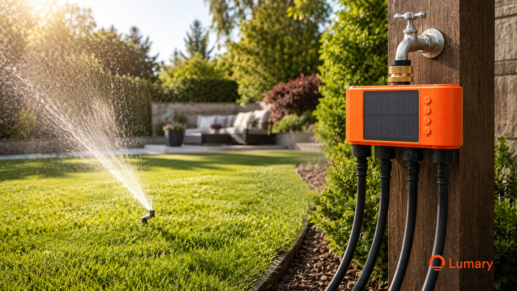 Lumary Solar WiFi Sprinkler Timer 4 Zone