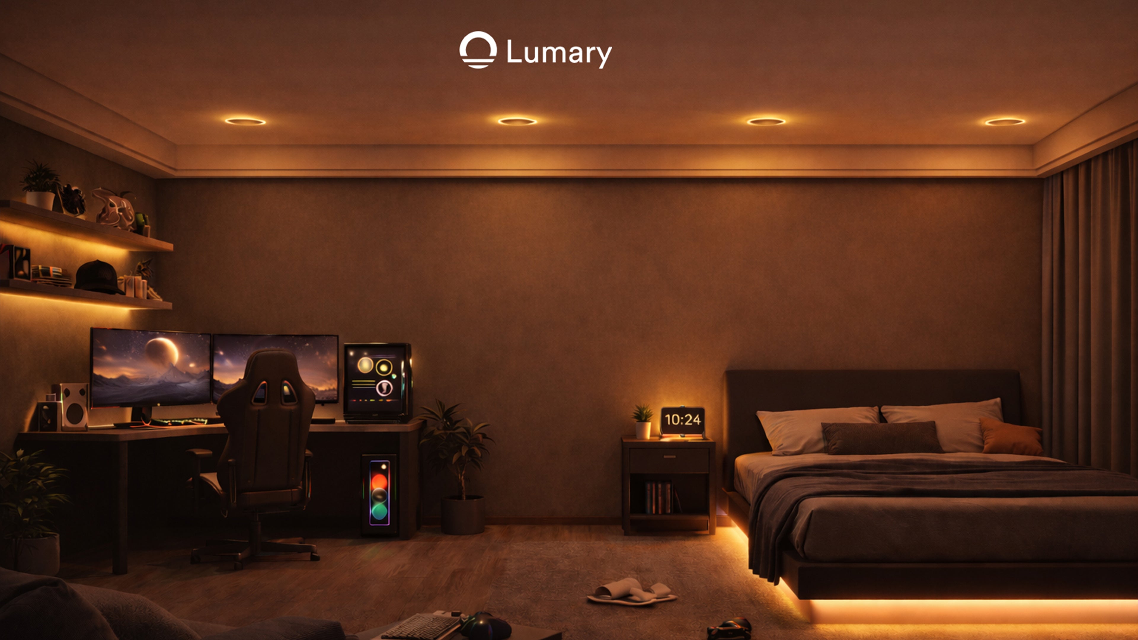 Lumary Smart RGBAI Recessed Light with Gradient Auxiliary Night Light