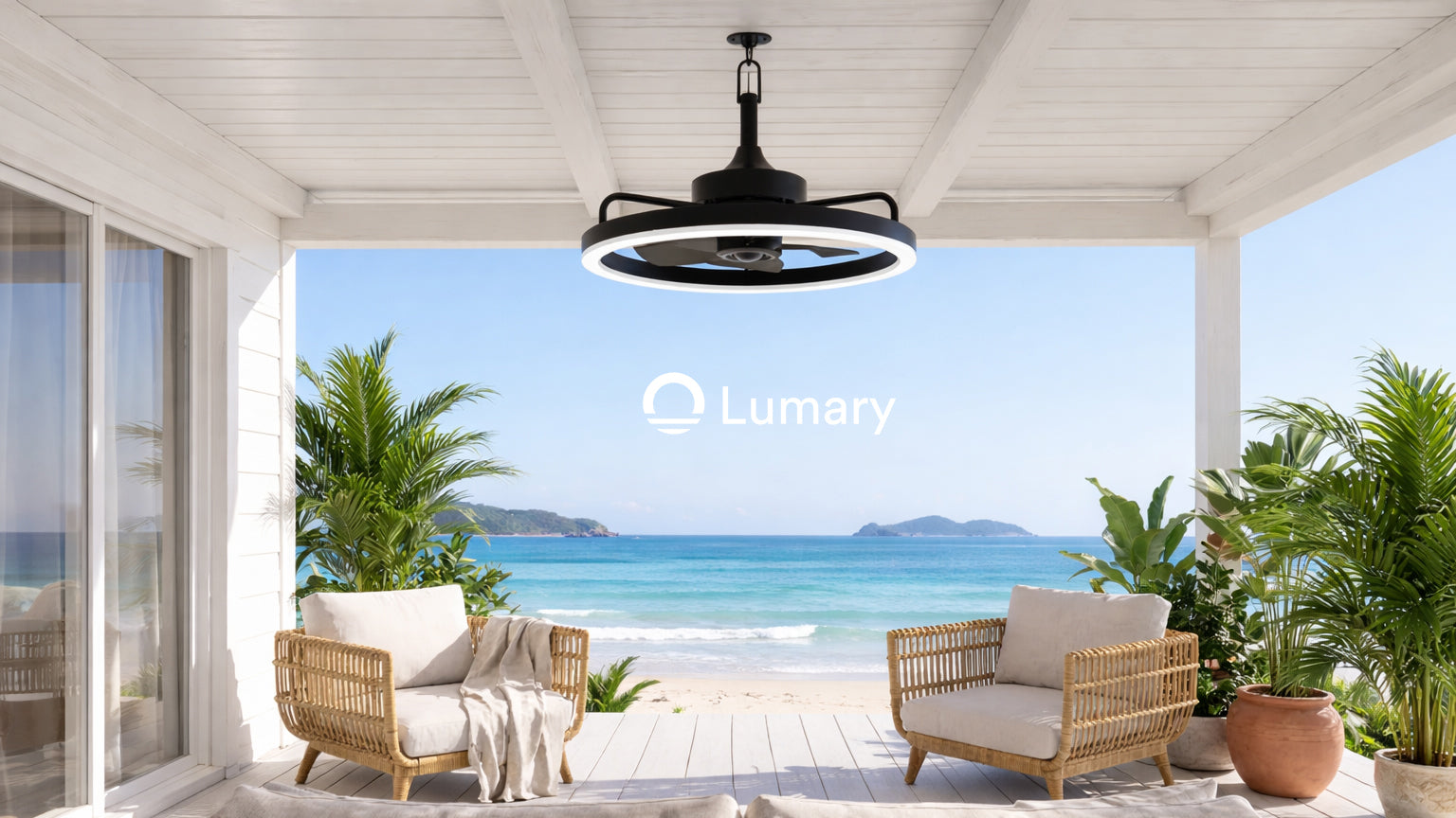 Lumary Smart Outdoor Ceiling Fan with Light