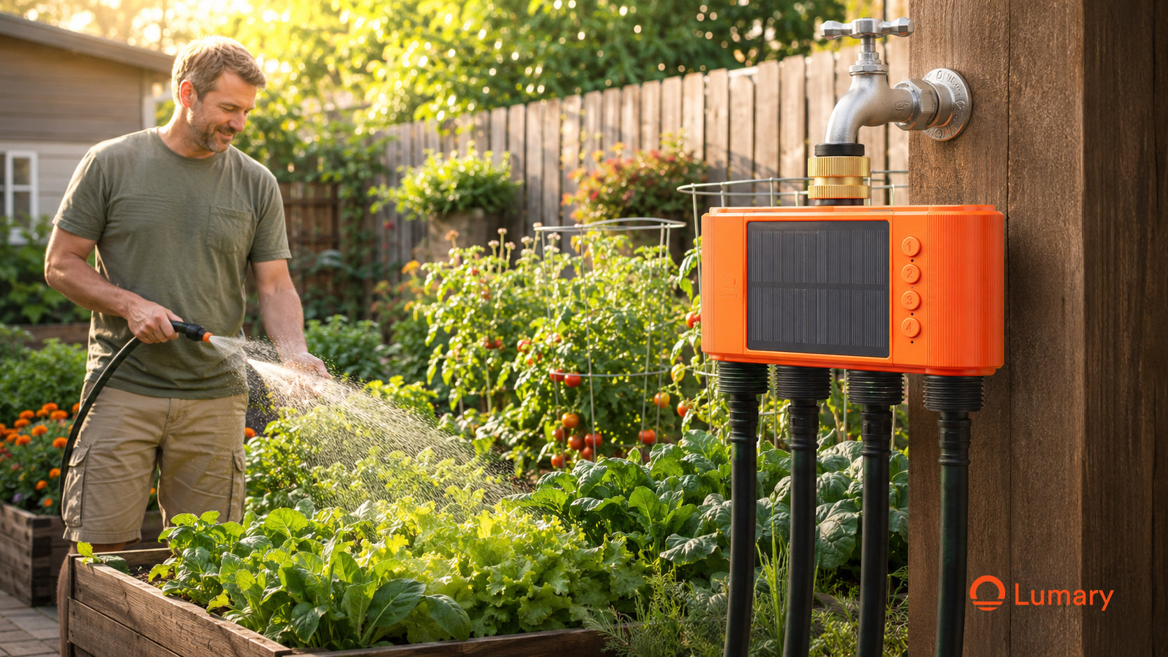 Lumary Solar WiFi Sprinkler Timer 4 Zone