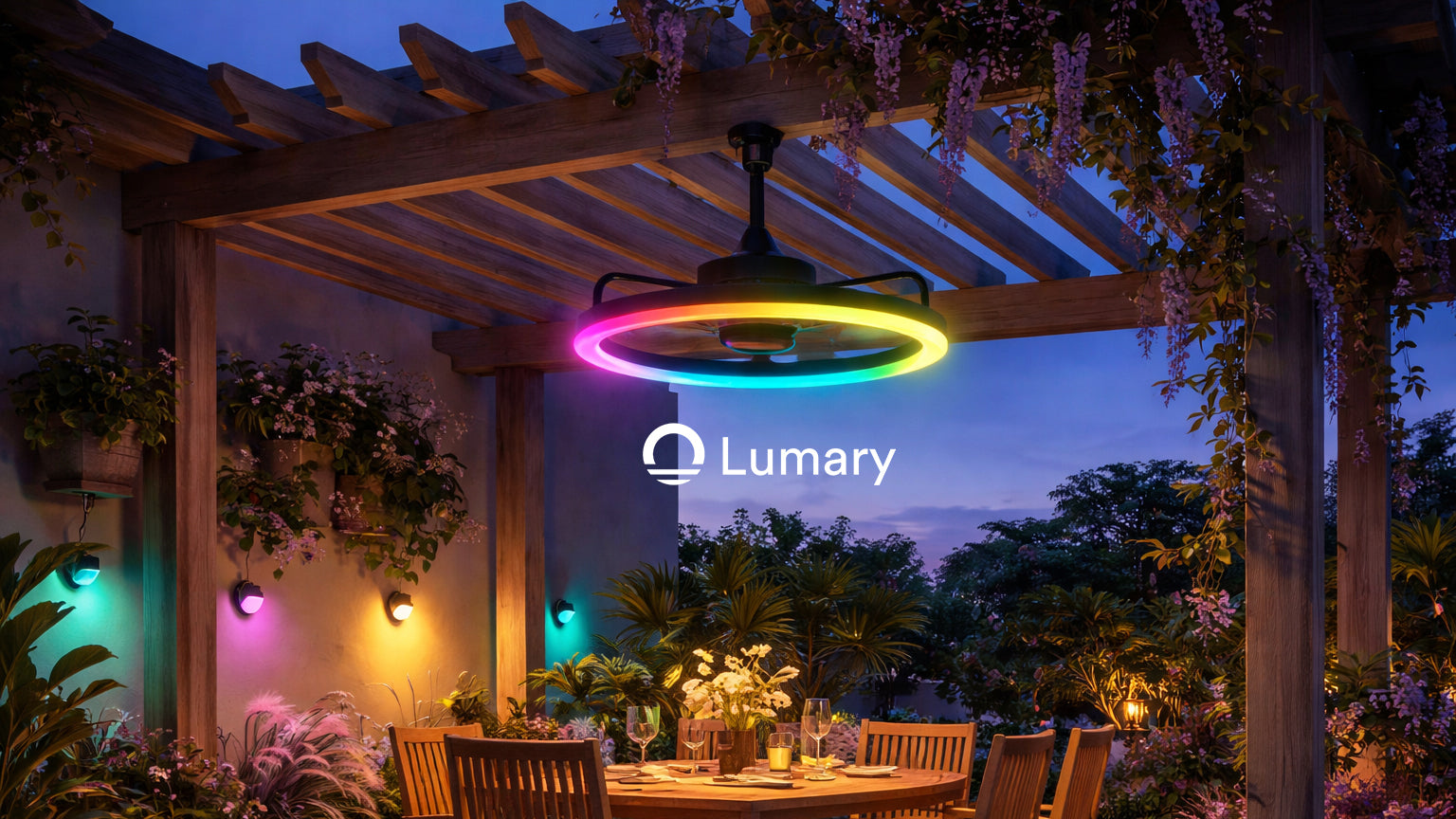 Lumary Smart Outdoor Ceiling Fan with Light