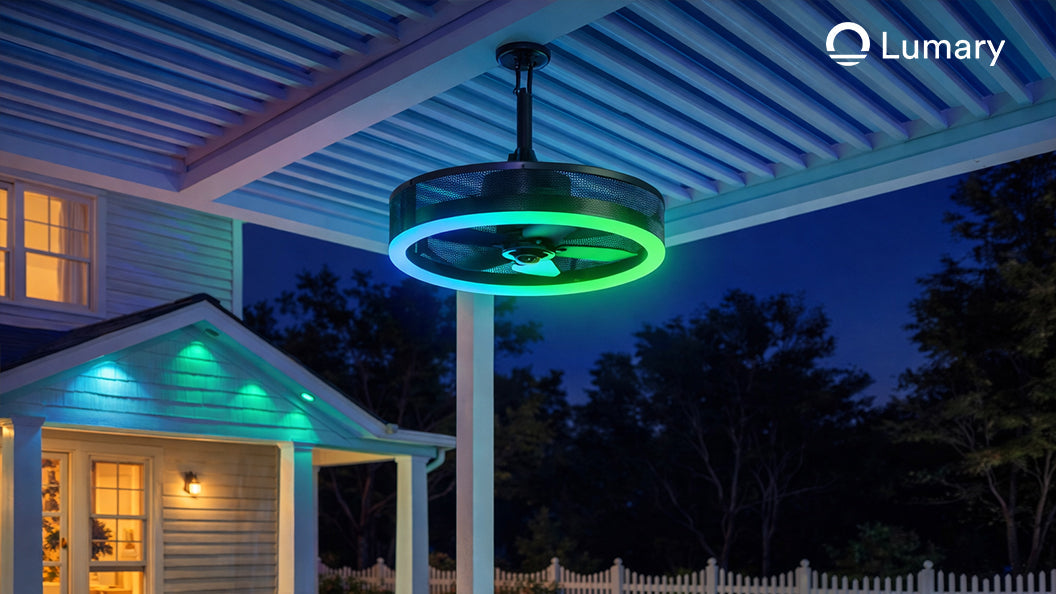 Lumary Smart Outdoor Caged Ceiling Fan with Light Pro