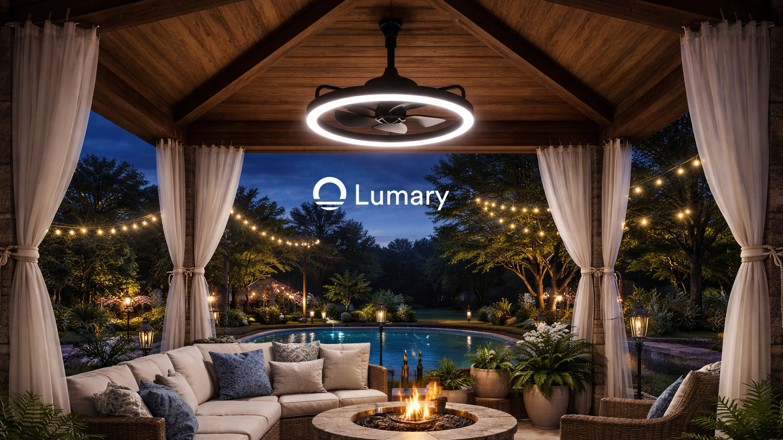 Lumary Smart Outdoor Ceiling Fan with Light