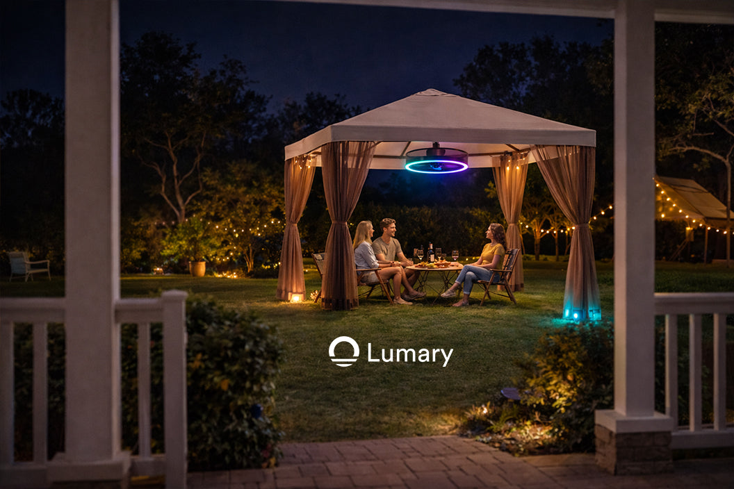 Lumary Smart Outdoor Caged Ceiling Fan with Light Pro