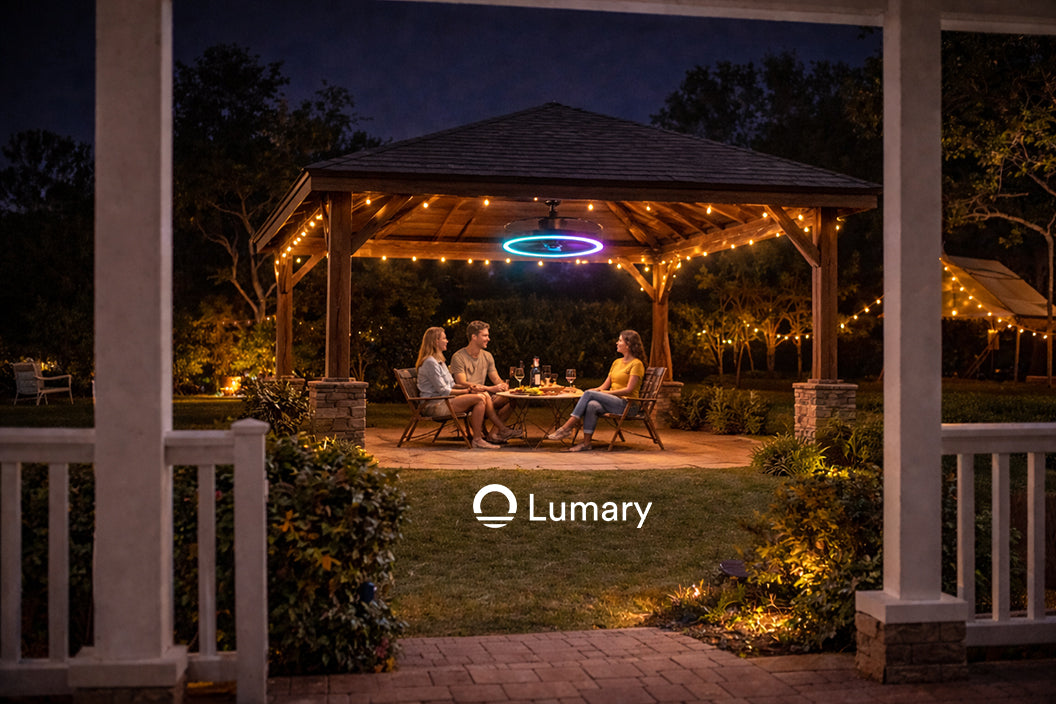Lumary Smart Outdoor Caged Ceiling Fan with Light Pro