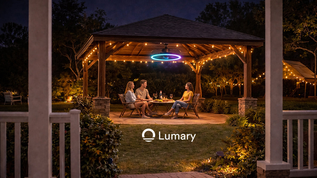 Lumary Smart Outdoor Caged Ceiling Fan with Light Pro