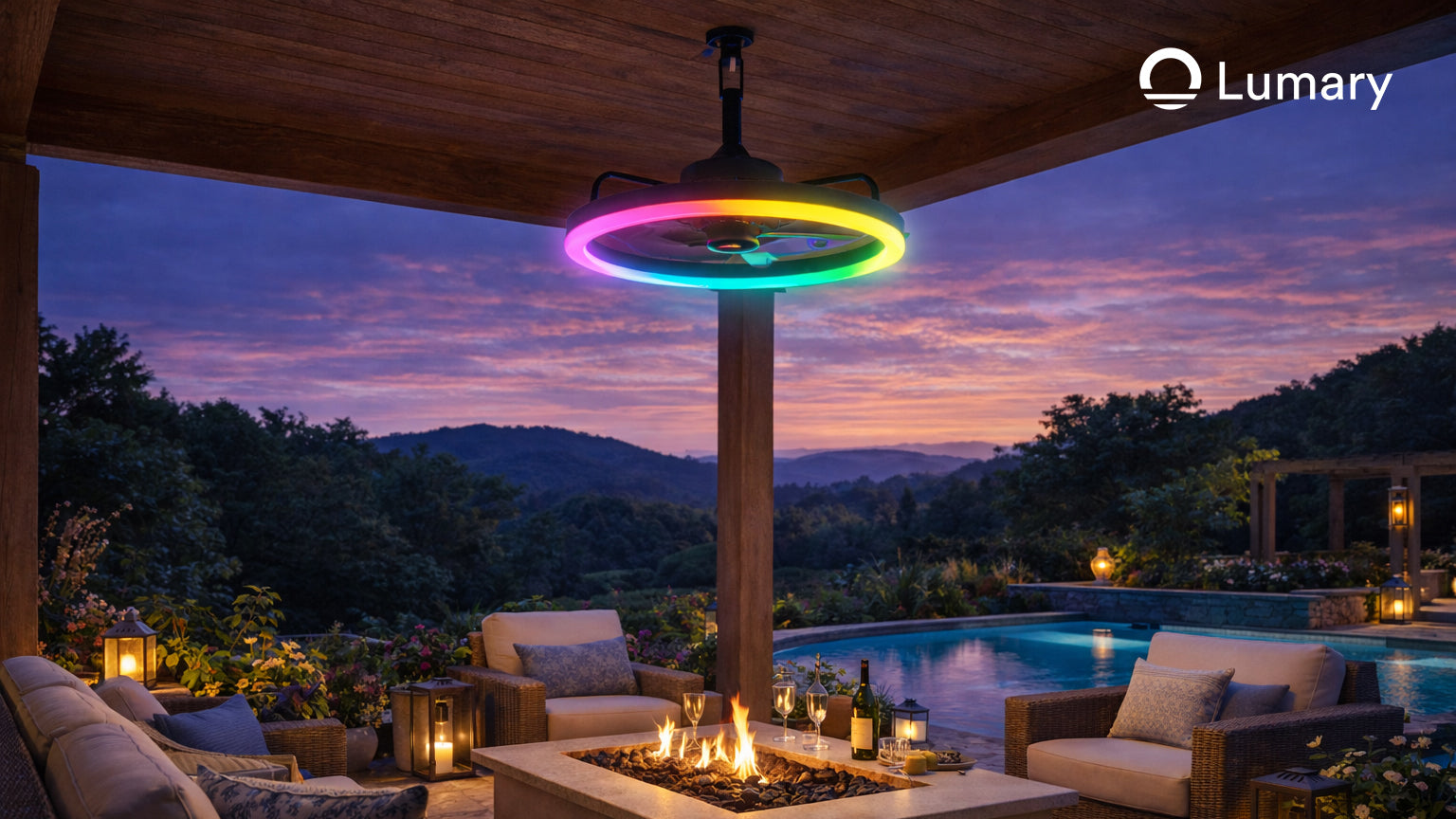 Lumary Smart Outdoor Ceiling Fan with Light