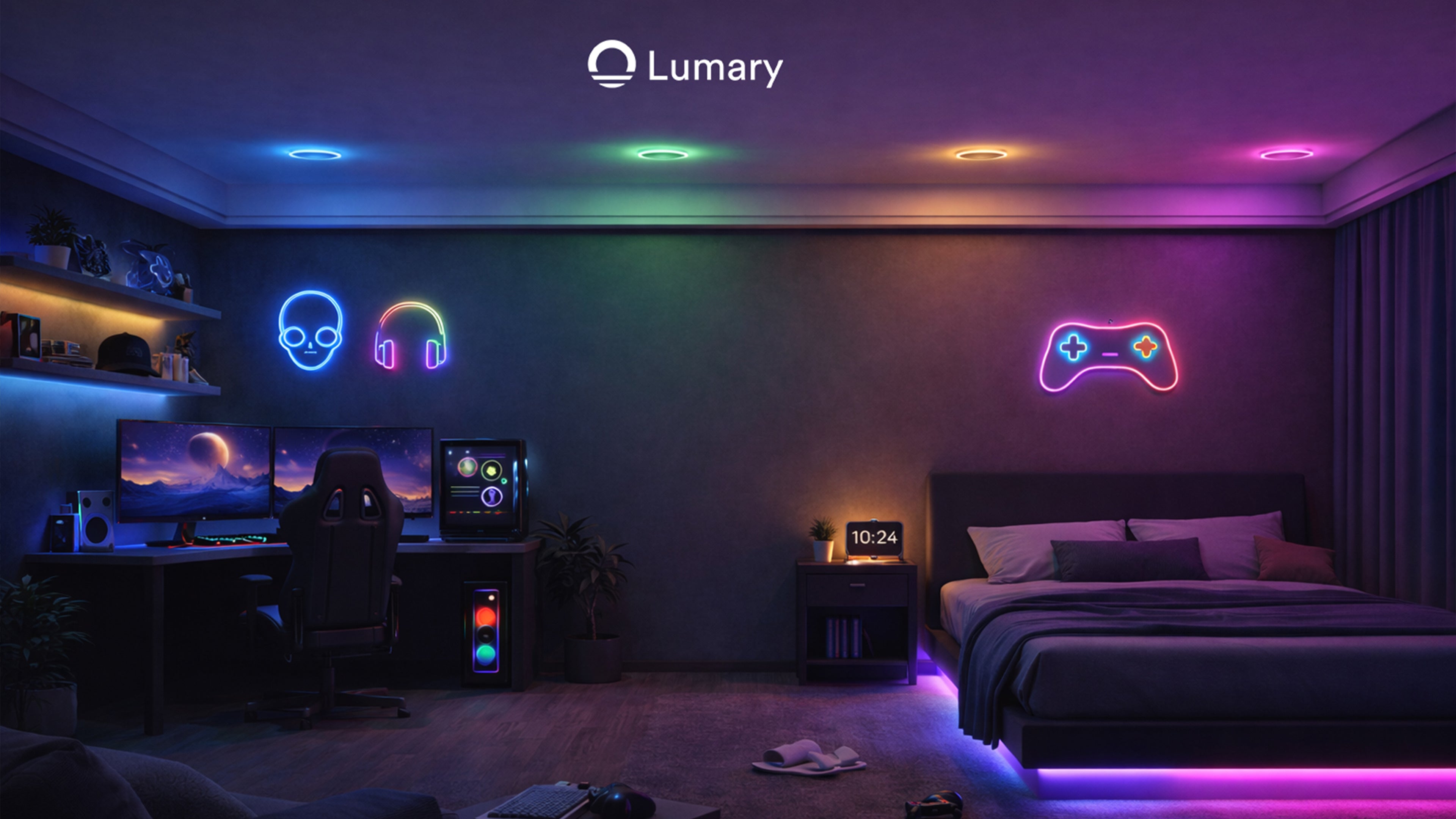 Lumary Smart RGBAI Recessed Light with Gradient Auxiliary Night Light