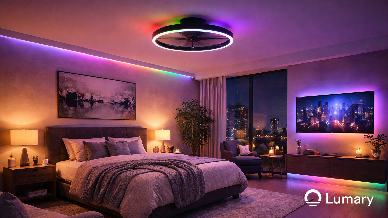 Lumary Smart Ceiling Fans with Lights Black