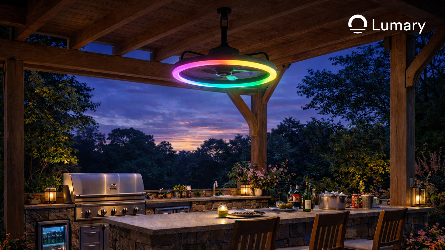 Lumary Smart Outdoor Ceiling Fan with Light