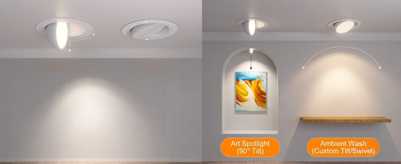 Lumary RGBAI Gimbal Smart Recessed Lighting 4 Inch Pro, 9w 780LM