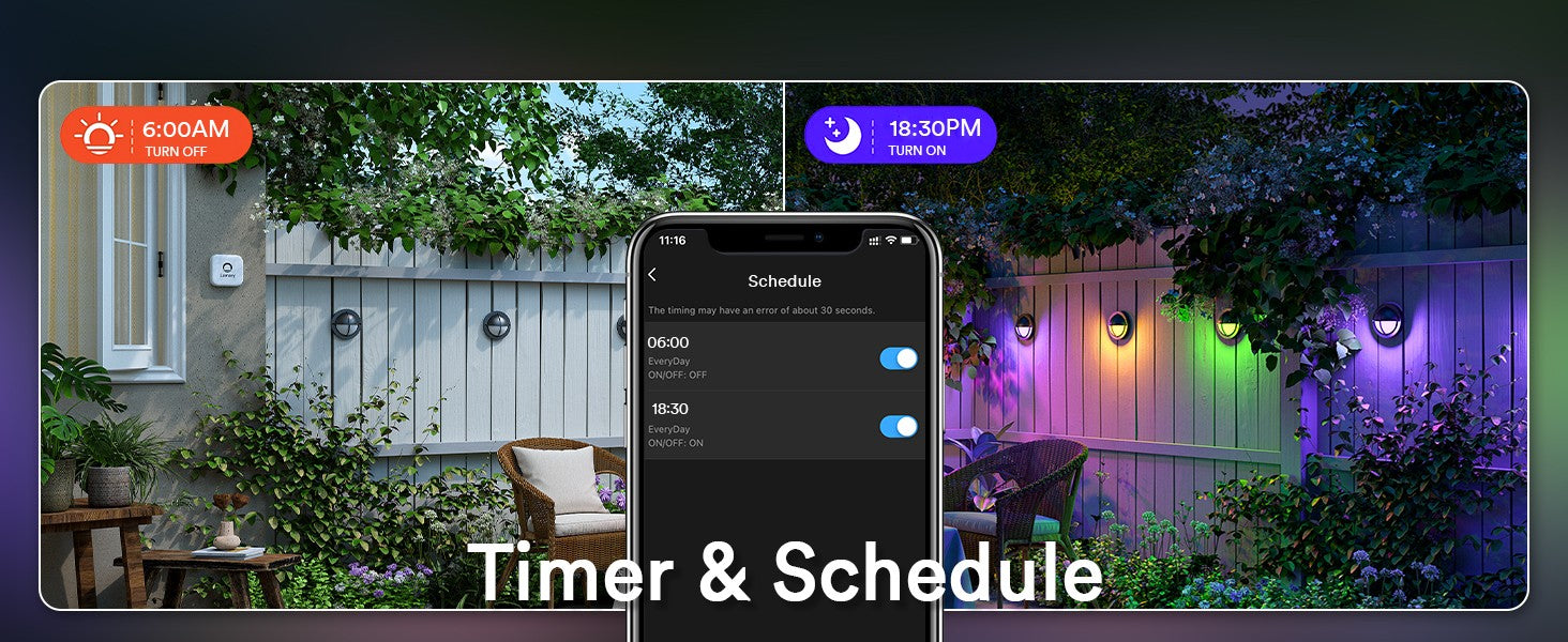Smart app controls the switch of smart lights