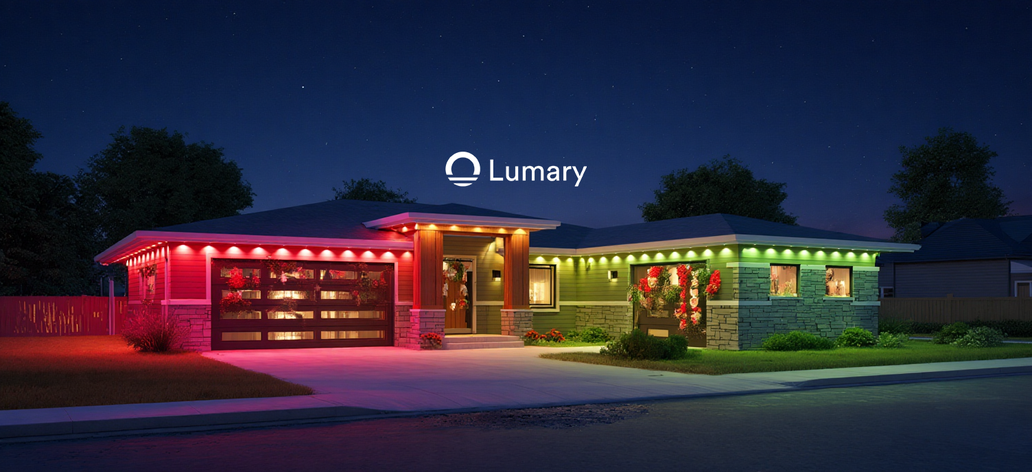 Permanent outdoor lights shine bright in rain and snow