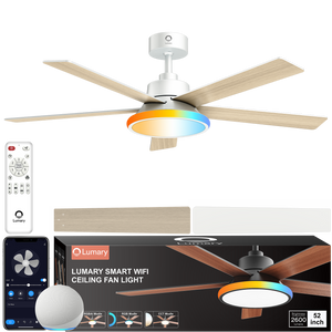 Lumary 52" Smart Ceiling Fans with RGBAI Lights - Image 3