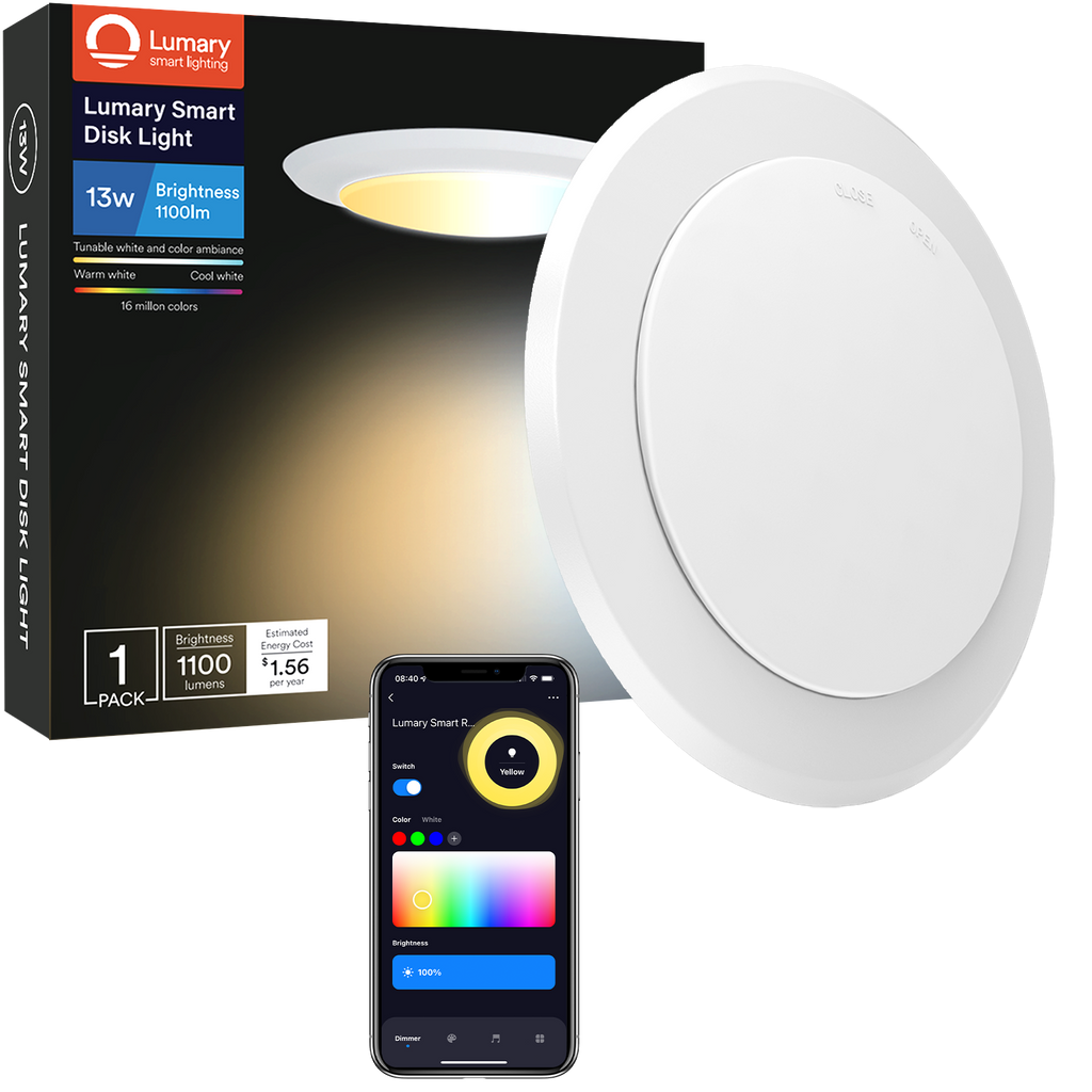 Lumary Wi-Fi Smart LED Disk Ceiling Light 13W 5/6 inch (Model B)