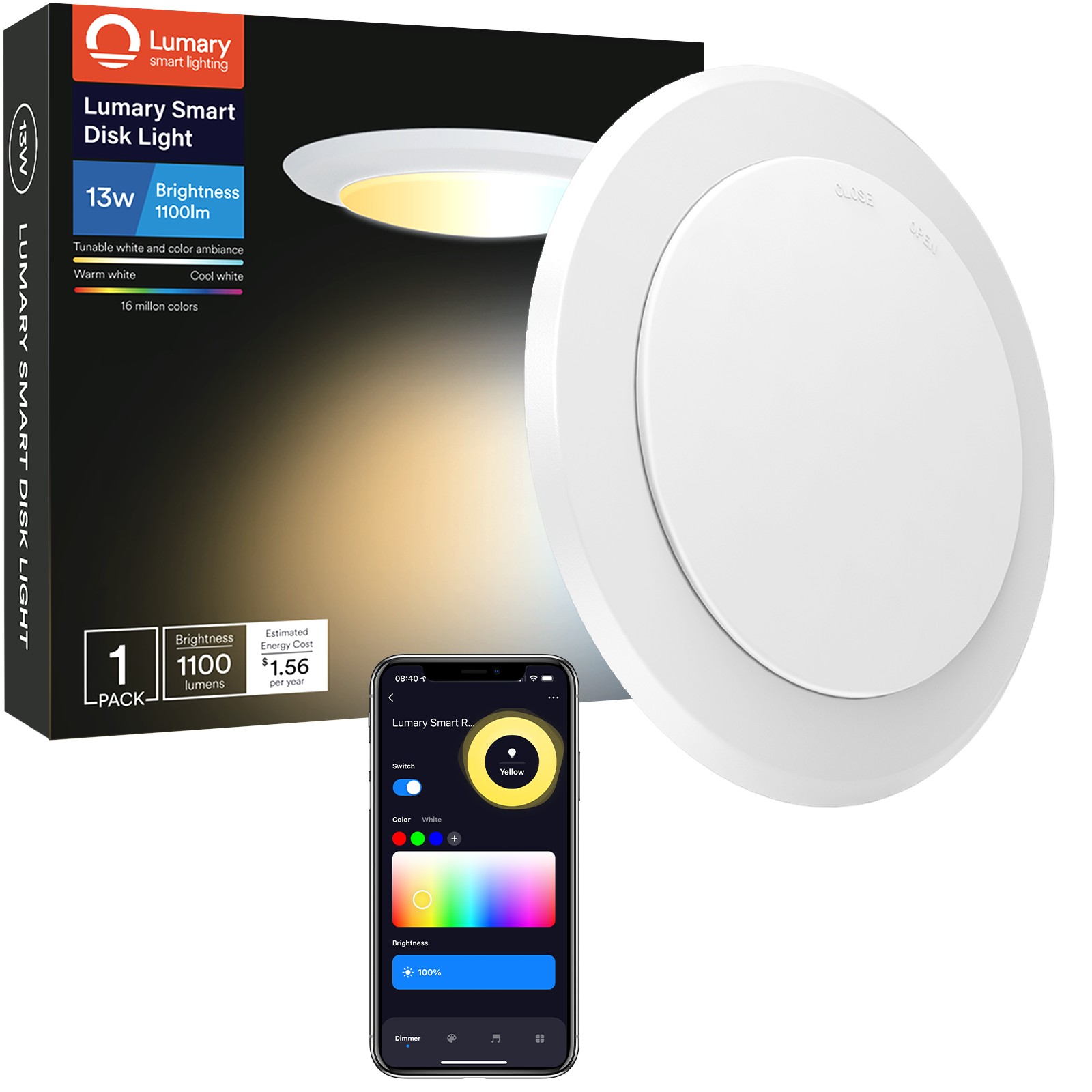Lumary Smart LED Disk Light Color Changing Surface Mount Lights