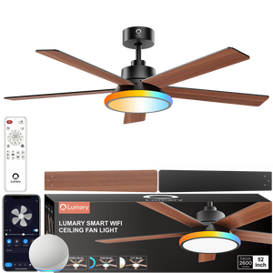 Lumary 52" Smart Ceiling Fans with RGBAI Lights - Image 2