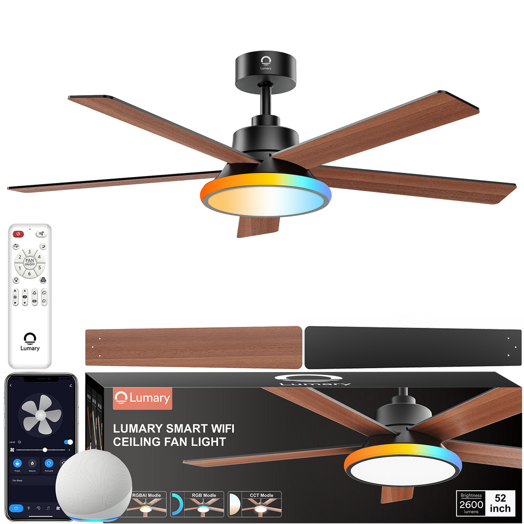 Lumary 52" Smart Ceiling Fans with RGBAI Lights