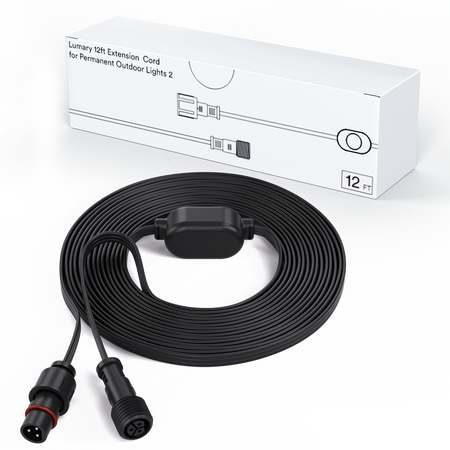 Lumary 12ft Extension Cord for Permanent Outdoor LIghts 2