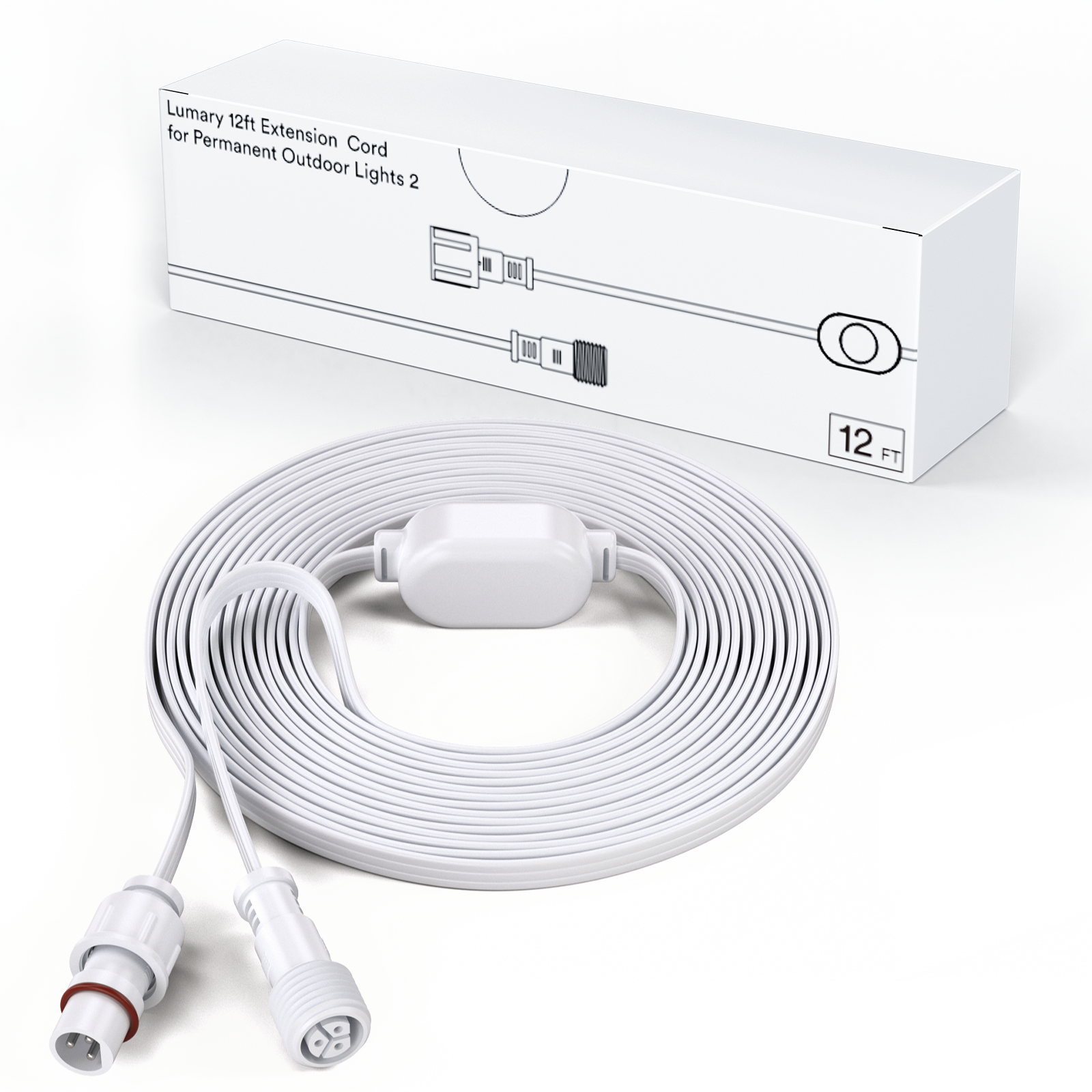 Lumary 12ft Extension Cord for Permanent Outdoor LIghts 2