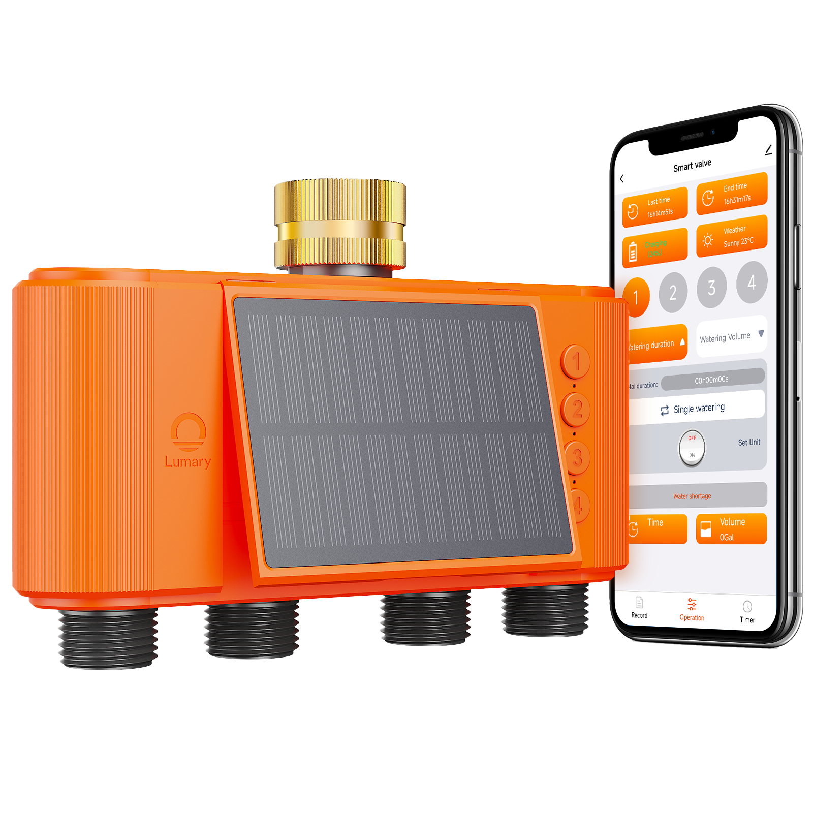 Lumary Solar WiFi Sprinkler Timer 4 Zone