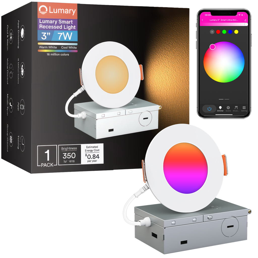 Lumary Wi-Fi Smart Canless Recessed Lighting 3 inch