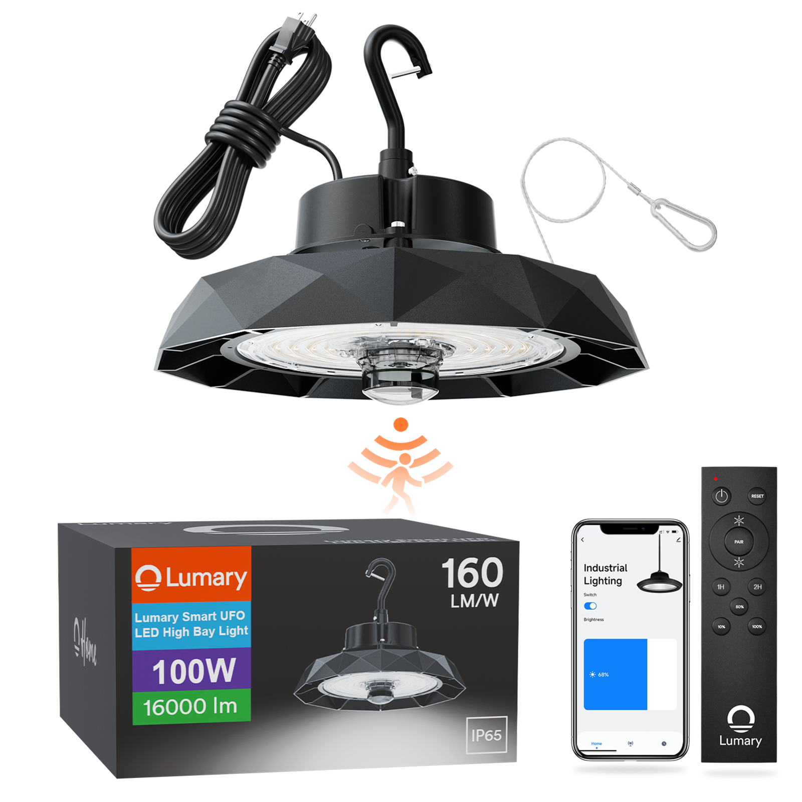 Lumary  UFO LED High Bay Light with Motion Sensor - B（100/150/200W）