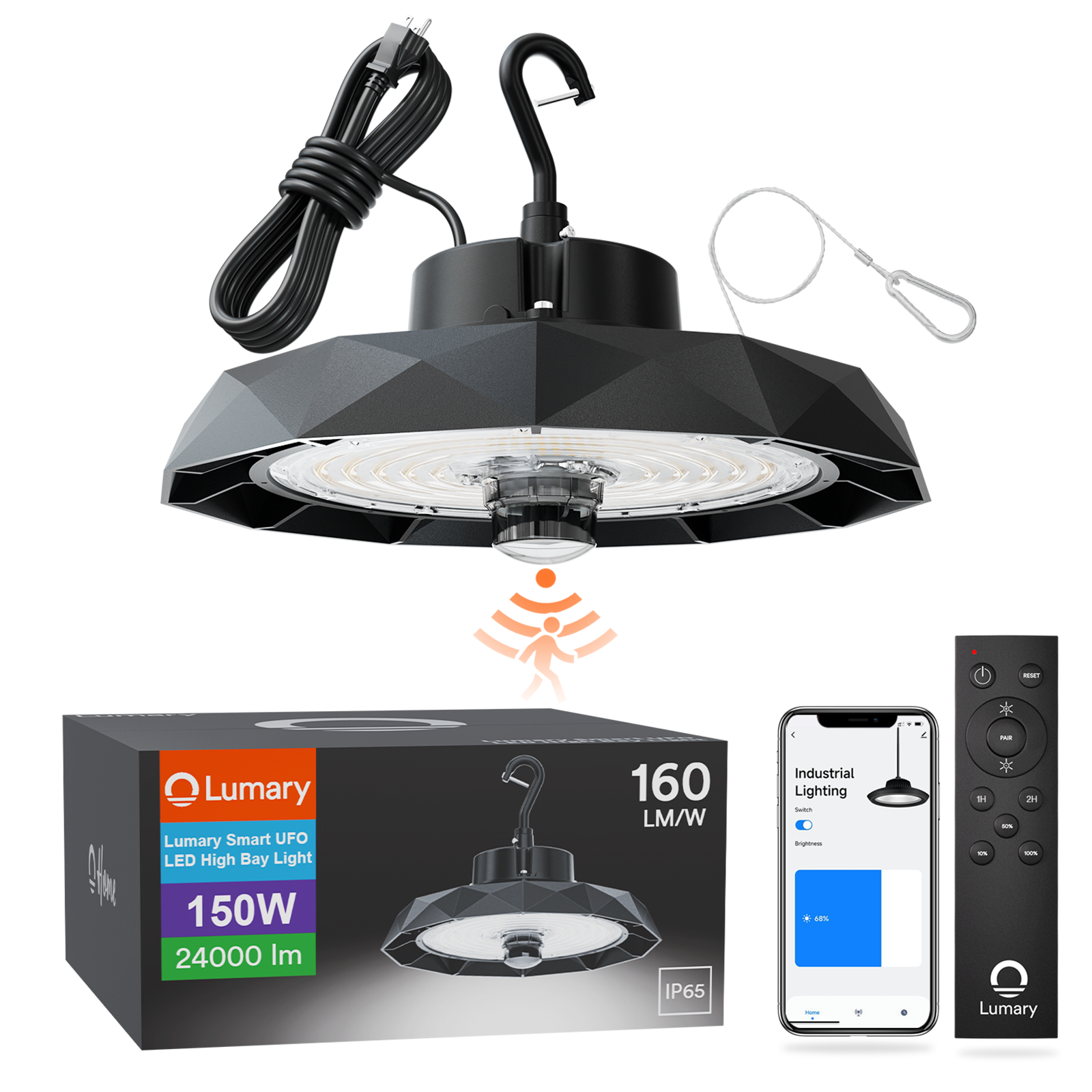Lumary  UFO LED High Bay Light with Motion Sensor - B（100/150/200W）