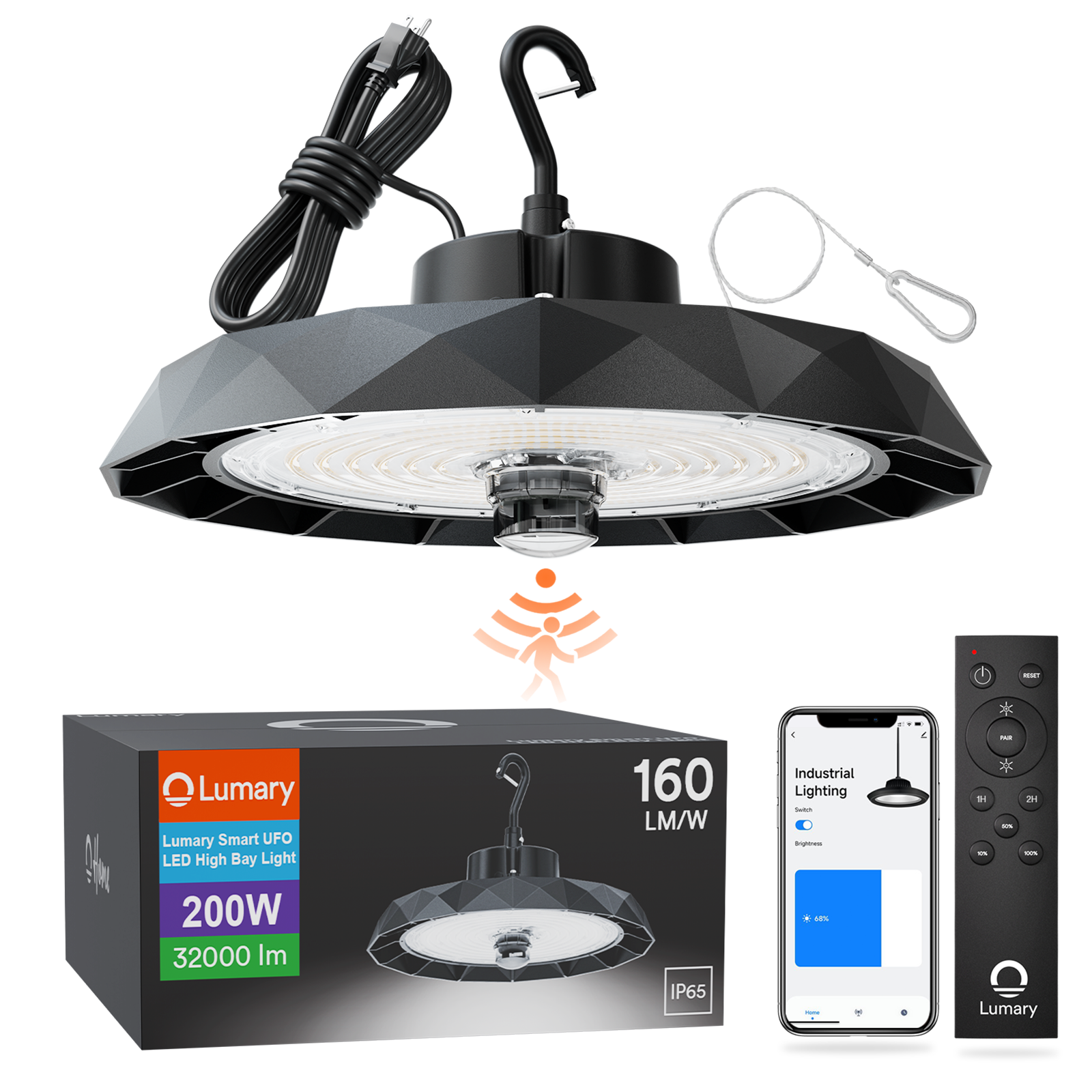 Lumary  UFO LED High Bay Light with Motion Sensor - B（100/150/200W）