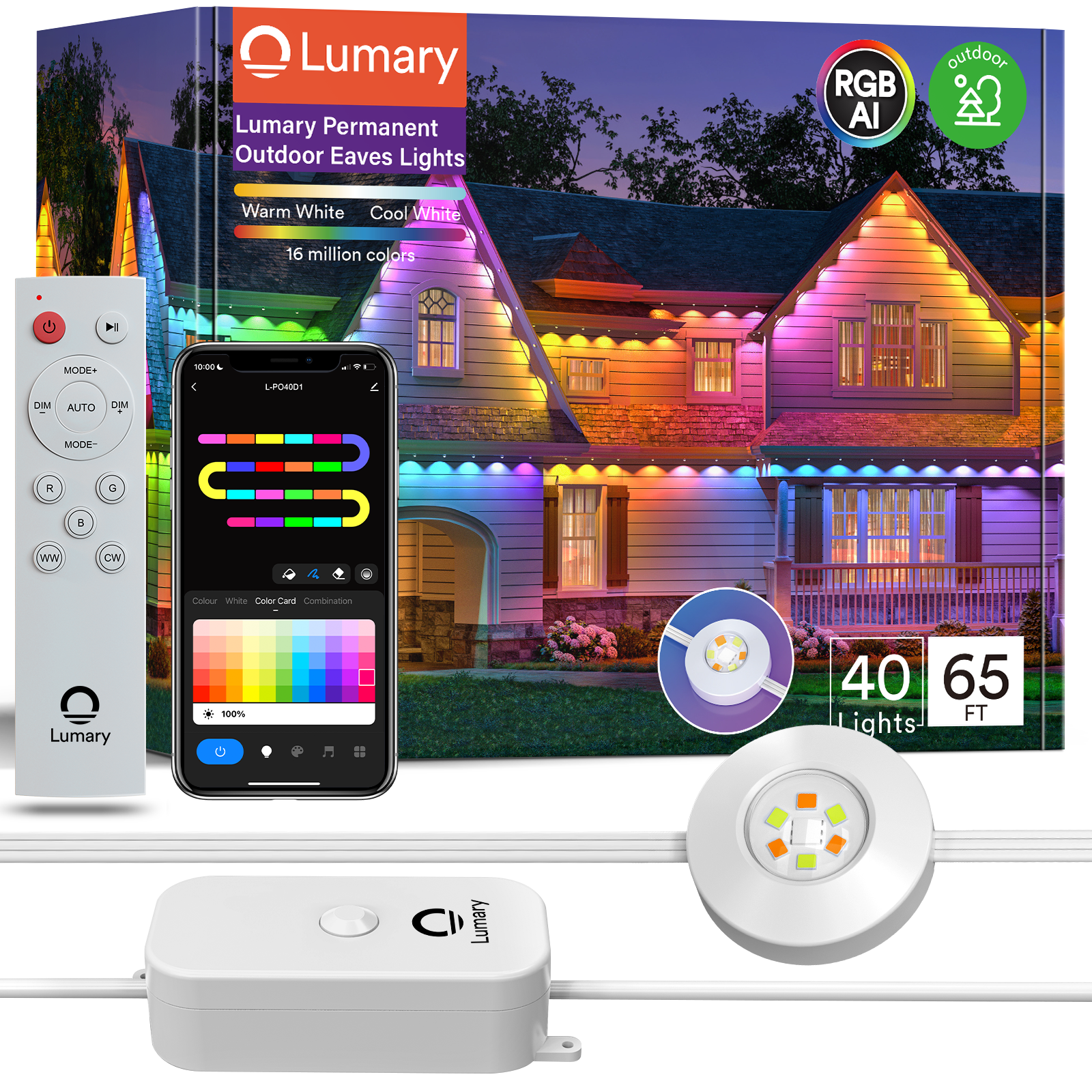 Lumary RGBAI Permanent Outdoor Lights Pro