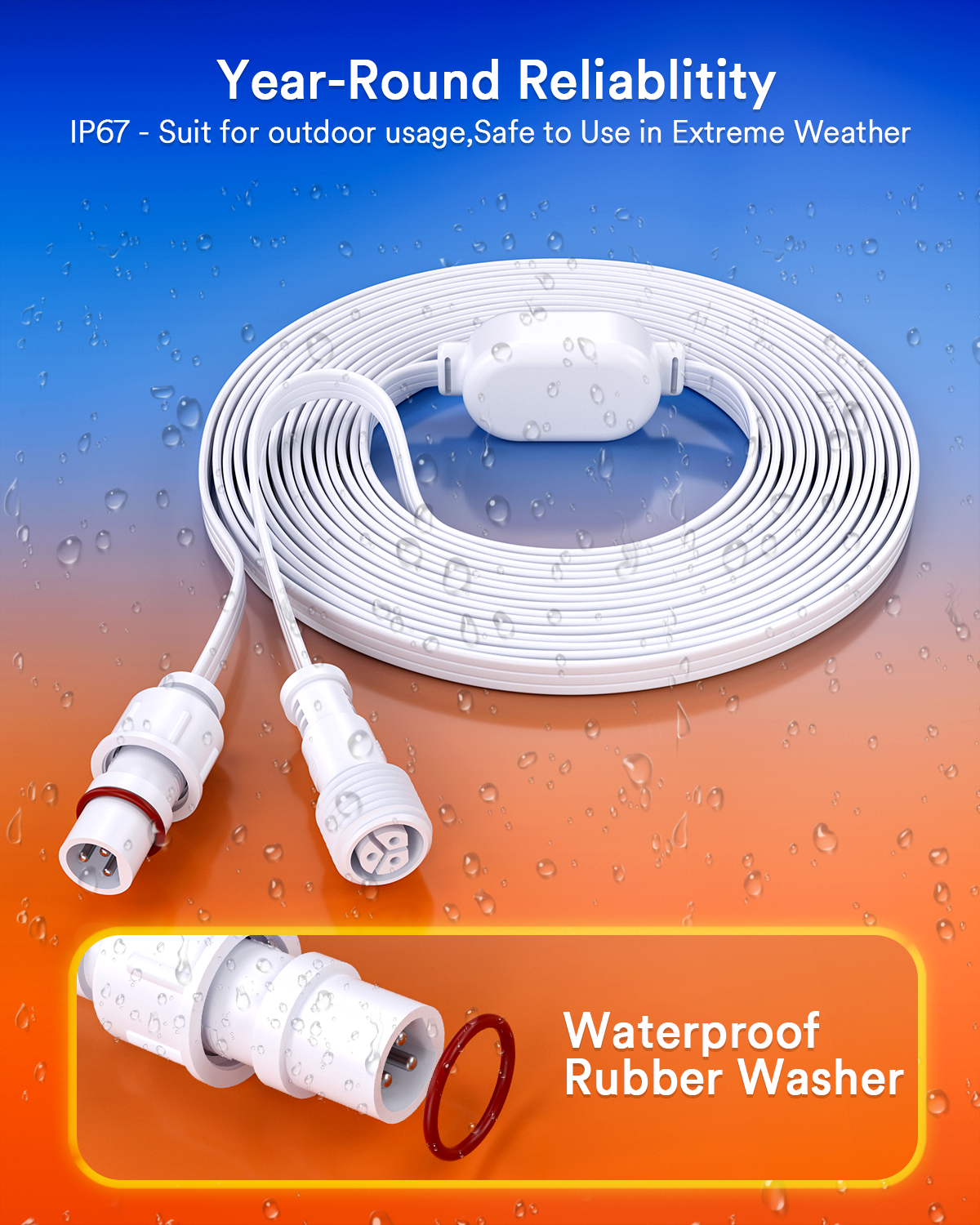 Lumary 12ft Extension Cord for Permanent Outdoor LIghts 2